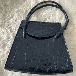 Vintage Holt Renfrew Croc bag in Black/Navy Blue